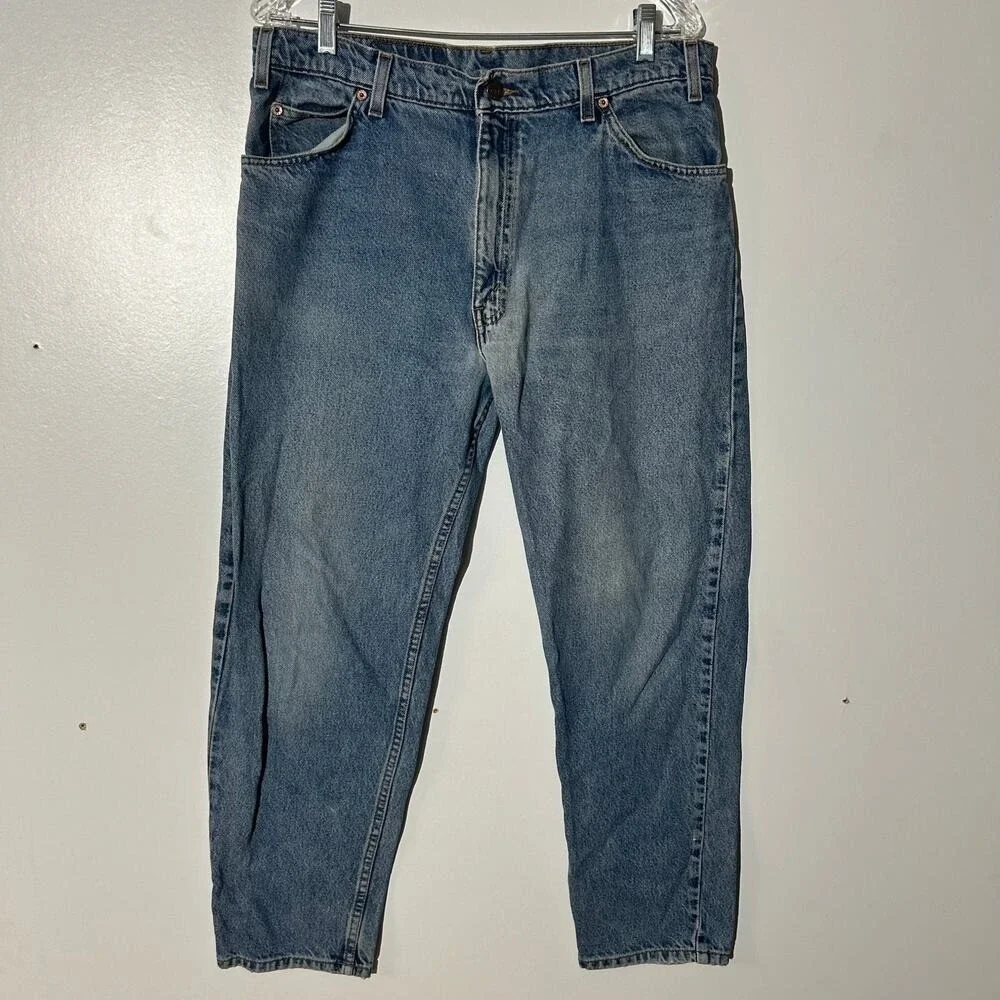 Levi's 550 Vintage Taper Leg Relaxed Fit Orange Tab Blue Denim Jeans Men's 36x30